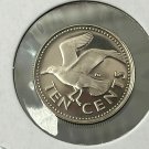 1977 Barbados Proof 10 C Tern bird flying