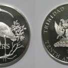 1972 Trinidad & Tobago Large Sterling Silver Proof $5-Birds-Scarlet Ibis
