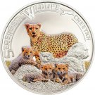 Rare 2013 Tanzania Large Color Silver 1000 sh.  Cheetah