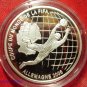 2006 Benin Large Silver Proof 1000 fr World Cup Soccer Germany- Goalie