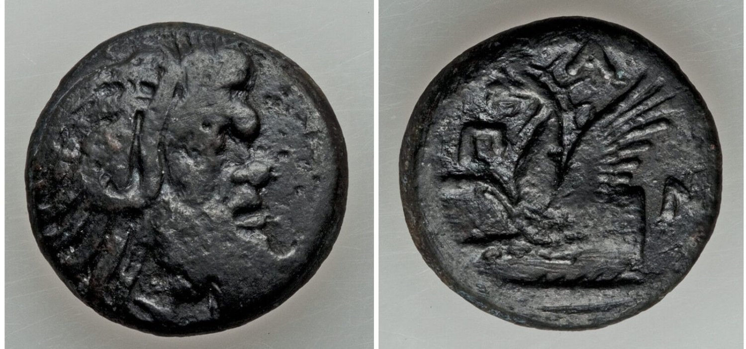 Ancient Greece Cimmerian Bosporus 4 cent.BC AE21 - Pan / Griffin