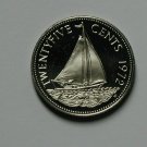 1972 Bahamas  Proof 25 c- Sail Boat