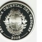 2005 Uruguay Large Silver Proof Soccer Germany $1000
