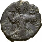 Ancient Byzantine 641- 668 CONSTANS II SL.BEARD CONSTANTINOPLE GLOBE AE Follis#1