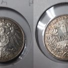 1915 E Germany Silver 1 Mark- WWI - UNC