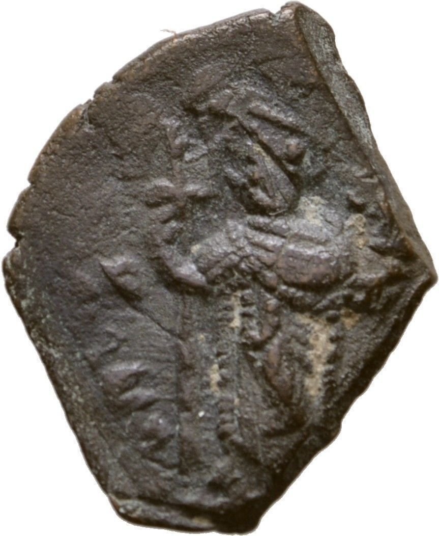 Ancient Byzantine 641-668 CONSTANS II BEARDLESS CONSTANTINOPLE Crown AE Follis#9