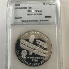 2008 Congo Large Proof 10 F Aviation USA Wright br.-slabbed