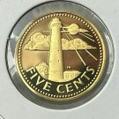 1977 Barbados Proof 5 C South Point Lighthouse