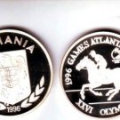 Rare 1996 Romania Silver 100 L pattern Olympic Equestrian