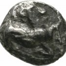 Ancient Greece 5 cent BC Macedon Silver Obol Argoilos Pegasus protome quadratum