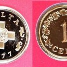 1977 Malta Proof 1 C, St.George Cross
