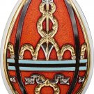 Cook Is 2012 Large Silver Color $5 Russian Faberge Easter Egg- brown