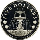 1978 Barbados Large  Silver Proof $5-Shell Fountain