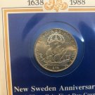 1938 Sweden Silver 2 Kr 300 Delaware/Sailing ship Nice original packaging FDC