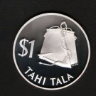 1979 Tokelau Large Silver  Proof $1 Tala- Native Fishing Tools