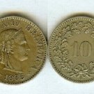 1885 Switzerland  10 R Helvetia-Nice