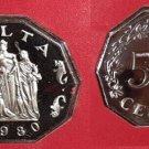 1980 Malta Large Proof Decagonal 50 C, Great Siege 1565