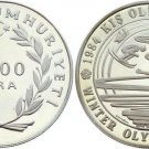 1984 Turkey Large Silver Proof 5000 lira Winter Olympics