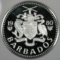 1980 Barbados Large Silver Proof $5-Shell Fountain