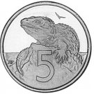 1990 New Zealand Proof 5c- Lizard