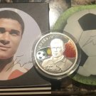 2008 Armenia Large Silver Color Proof 100 Dram/Soccer Portugal's  Eusebio-Folder