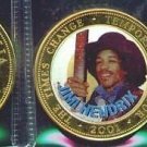 Rare 2001 Somalia tri-metal Jimi Hendrix 250sh