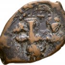 Ancient Byzantine 641-668 CONSTANS II BEARD CONSTANTINOPLE Crown AE Follis#6