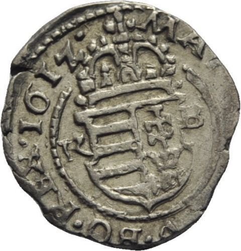 1612 Hungary Silver Denar-King Mathias-Habsburg Dynasty;Virgin Mary,#4-nice