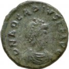 Ancient Rome  383- 408 AD ARCADIUS AE4 NUMMUS VICTORY CAPTIVE CHI RHO #3