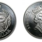 Scarce 1985 Bermuda Large Matte Silver$1 Cruise Ship/Pyramid/Palm Tree-mint.2500