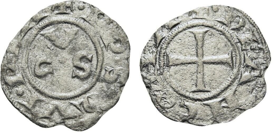 Italy Ancona 13 Cent. Silver Medieval Denaro #2