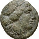 Ancient Greece 2 cent  BC Larissa THESSALY LEAGUE APOLLO ATHENA ITONIA AE
