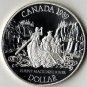 Canada 1989 Large Silver Proof $1-Canoe/Explorers Mackenzie River