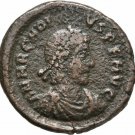 Ancient Rome 383-408 AD ARCADIUS Cyzicus  MAIORINA EMPEROR GLOBE LABARUM