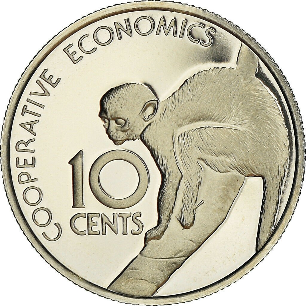 1976 Guyana Proof 10C-Squirrel Monkey