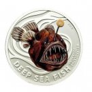 2010 Pitcairn  Color Proof Silver $2 Angler fish-Deep Sea