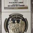 1969 Tunisia Large Silver Proof Virgil-Roman Poet 1 D-Rare Italian Mint NGC PF62