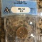 USA 1915 D 1 Cent ANACS MS63 RB Lamination