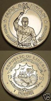 1993 Liberia Large Prflk Nolan Ryan baseball $1