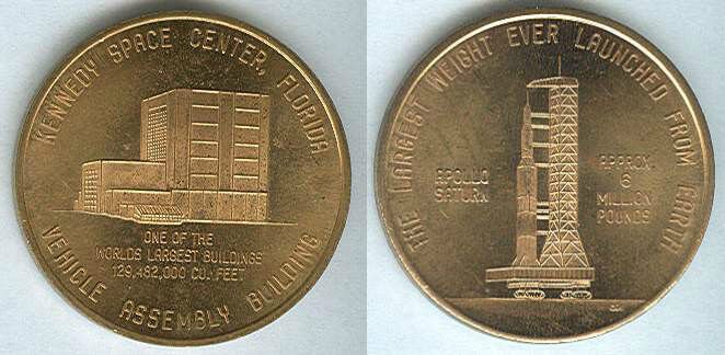 NASA Apollo Saturn Largest spaceship Large Brass Medal
