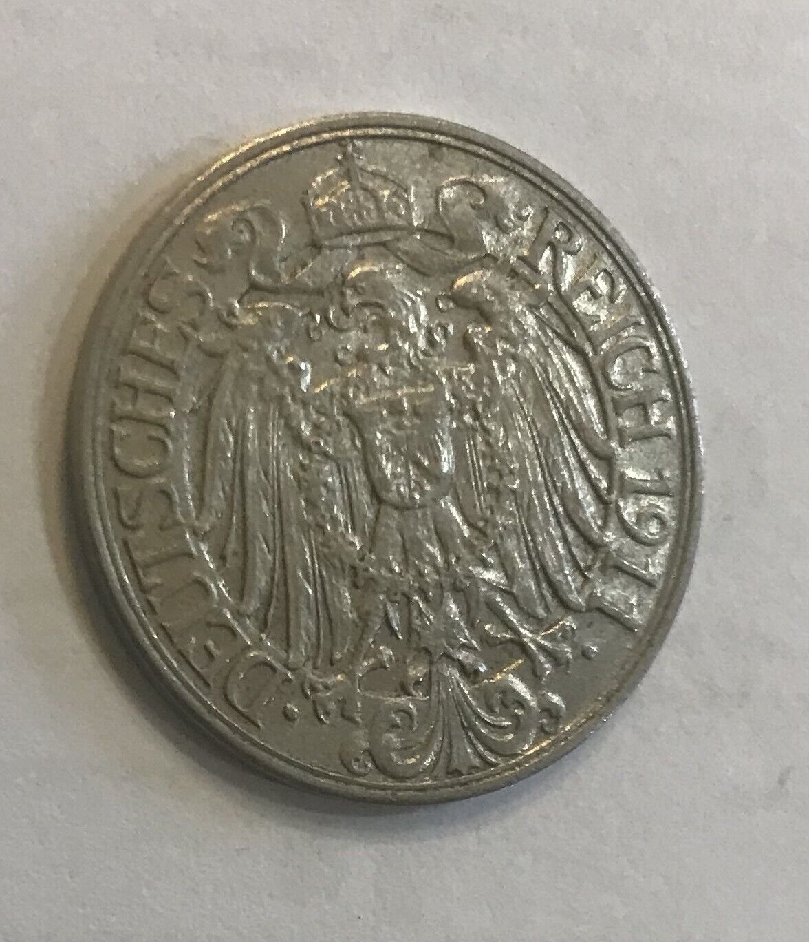 Scarce 1911 G Germany 25 Pf Nice