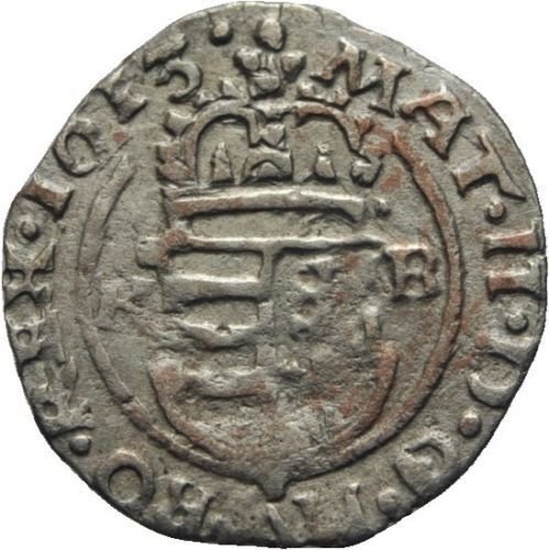 1613 Hungary Silver Denar-King Mathias-Habsburg Dynasty;Virgin Mary,#5- Nice