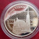 1996 France Large Silver Proof  100 Fr/15 Euro Vienna Cathedral