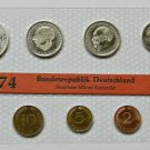 1974 Germany G 9 coin Nice Mint Set- silver 5 mark