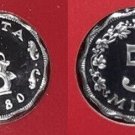 1980 Malta Proof Scalloped 5 Mils, Earthen lampstand