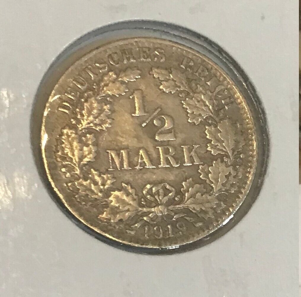 1919 D Germany Silver 1/2 mark