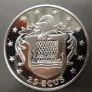1994 Isle of Man  Large Silver Proof 25 Ecu-Viking Ship/Helmet