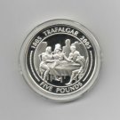 2005 Gibraltar Large Silver Proof  5 Pounds Trafalgar Nelson-Military Council