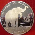 1993 Afghanistan Large Proof Silver 500 A- PREHISTORIC Deinotherium