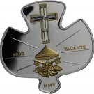 2005 Liberia Large Silver/Gldpl.Proof$10-Vatican Sede Vacante-Swarovski crystals